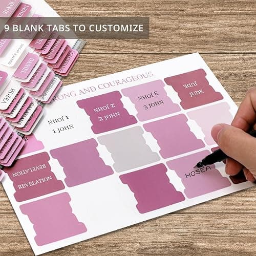 Pink Bible Tabs for Women & Men, Laminated Bible Tabs for Study Bible, Boho Theme Bible Tabs for Easy Navigation, Simplify Your Bible Reading Experience with Easy-to-Use Indexing Tabs thumbnail 6