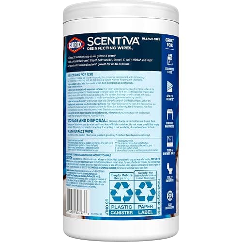 CLOROX Scentiva Disinfecting Wipes, Coconut and Waterlily, 75 Count (Package May Vary) thumbnail 10