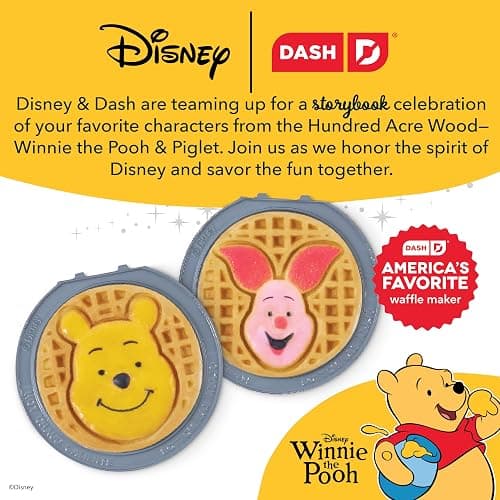 Disney Dash MultiMaker® Mini System Removable Plate Set - Ceramic Coating Replacement Plates for Waffle Breakfast - Waffle Maker Not Included - 4-Inch - 2-Pack - Winnie the Pooh & Piglet thumbnail 9