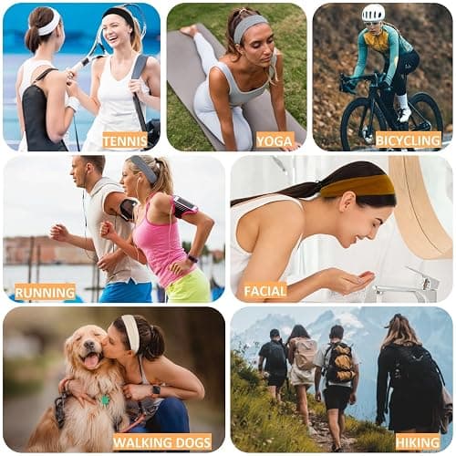 Tobeffect Headbands for Women Non Slip Trendy Womens Headbands 7PCS Elastic Hair Bands for Women's Hair Workout Sweat Head Bands Soft Thick Cotton Cloth Headband for Yoga Running Sport thumbnail 6