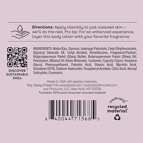 eos Shea Better Body Lotion Coconut Waters, 24-Hour Moisture Skin Care, Lightweight & Non-Greasy, Natural Shea, Vegan, Coconut Body Lotion, 16 fl oz thumbnail 8