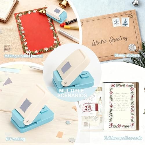 Square Hole Punch, 2.5 * 2.1cm Stamp Square Paper Puncher, Punch Cutter for Card Making, Scrapbooking, DIY Make, Gift Tag Puncher (Small Rectangular) thumbnail 7