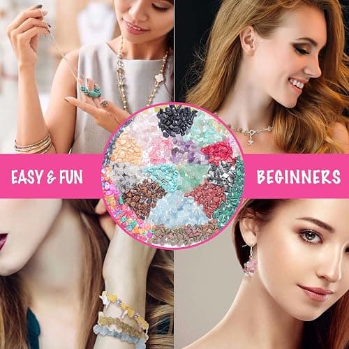 Xmada Jewelry Making Supplies Kit - 1587 PCS Beads, Crystal Beads, Jewelry Pliers, Beading Wire, Earring Hooks, Rings, Bracelets for Girls and Adults thumbnail 5