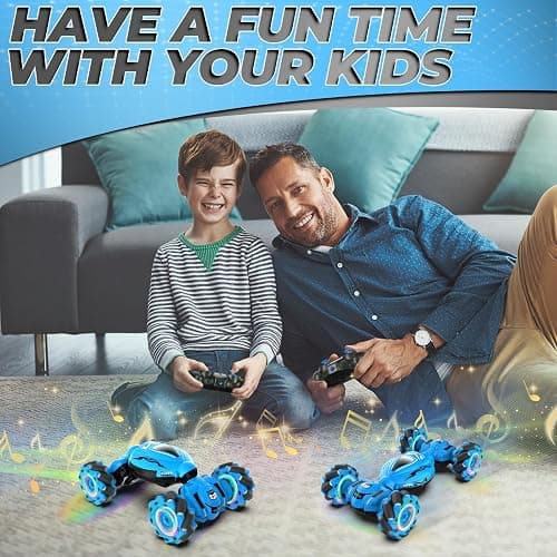 Dysaim Gesture RC Car, Gesture Sensing RC Stunt Car Toys for Kids 6-12 yr, 2.4GHz 4WD Hand Remote Control with Lights Music, Off-Road 360° Rotation Drift for Birthday Toy Gifts thumbnail 4