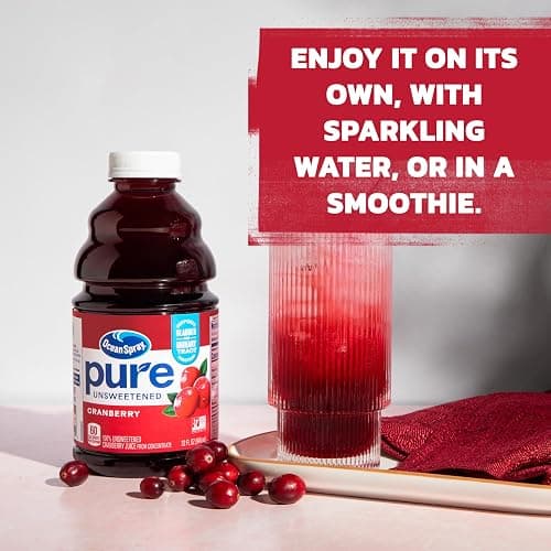 Ocean Spray® Pure Unsweetened Cranberry, 100% Cranberry Juice From Concentrate, 32 Fl Oz Bottle thumbnail 6