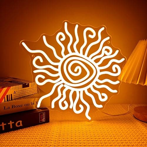 Twisted sun neon LED light wall decor - Image 1