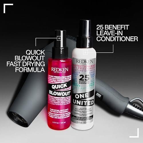 Redken Quick Blowout Heat Protectant Spray For All Hair Types - Smooths & Adds Shine, Lightweight Blowdry Styling Primer with Heat Protection thumbnail 6