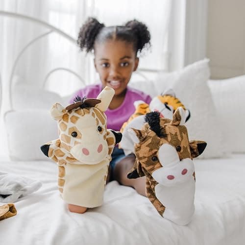 Melissa & Doug Animal Hand Puppets (Set of 2, 4 Animals in Each) - Zoo Friends and Farm Friends thumbnail 8