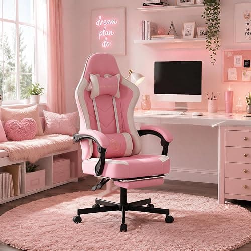 Mistpeople Gaming Chair, Ergonomic High Back Computer Chair with Footrest, Lumbar Support & Pocket Spring Cushion, Comfortable Swivel Home Office Desk Chair for Adults thumbnail 2