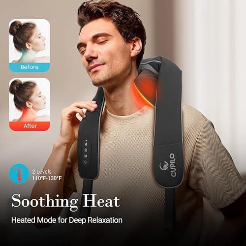 Neck and Shoulder Massager with Heat [Remote Control], FSA Eligible HSA, 6D Kneading Shiatsu Neck and Back Massager for Pain Relief Deep Tissue, Cordless Handsfree Electric Back Massager, Gift for Her thumbnail 3