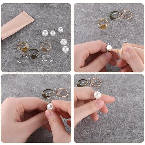 50Pcs Ring Blanks for Jewelry Making Supplies Adjustable Flat Ring Base, 12mm Rings Blanks Jewelry Findings, Silver Gold Rose Gold Black Craft Rings thumbnail 5