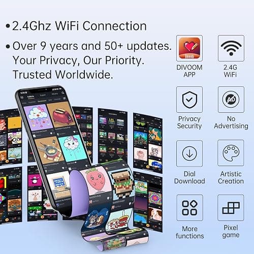 Divoom Pixoo-64 WiFi Pixel Art Display mit einem 64x64 LED Panel, einzigartige Beleuchtungsdekoration mit App-Steuerung thumbnail 9