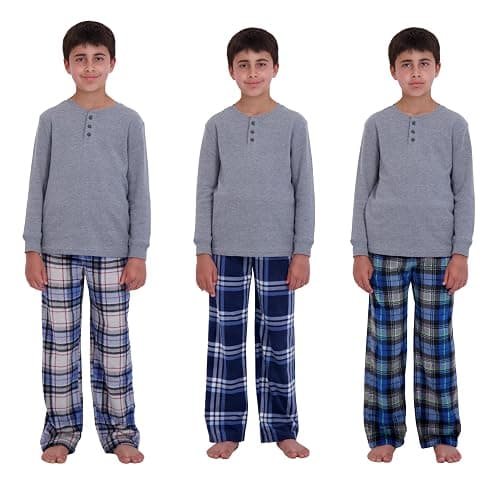 US Angels 3-Pack Boys Pajama Pants - Soft Jersey Knit OR Microfleece PJ Bottoms for Kids - Boys Sleepwear, Size 7-20 thumbnail 3