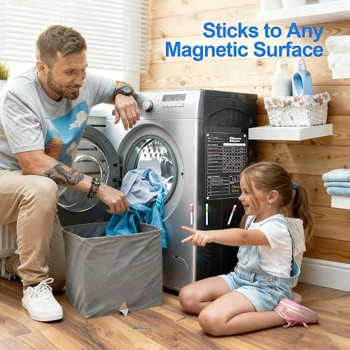 2 pcs Acrylic Magnetic Chore Chart for Kids on Fridge, Chore Board, Dry Erase Chore Chart, 12"x8" Transparent Erasable Reward Chart for Teens and Adults Chore Checklist with 8 Markers and Towel thumbnail 7