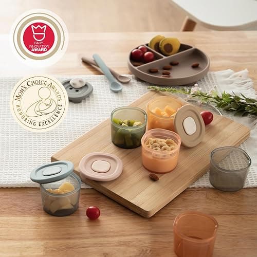 Moonkie Silicone Baby Food Storage Containers, 6 Pack, 120ml Weaning Freezer Pots with Airtight Lids, Reusable Baby Food Snack Pots, Microwave and Dishwasher Safe, Perfect for Infant & Toddler Food thumbnail 2