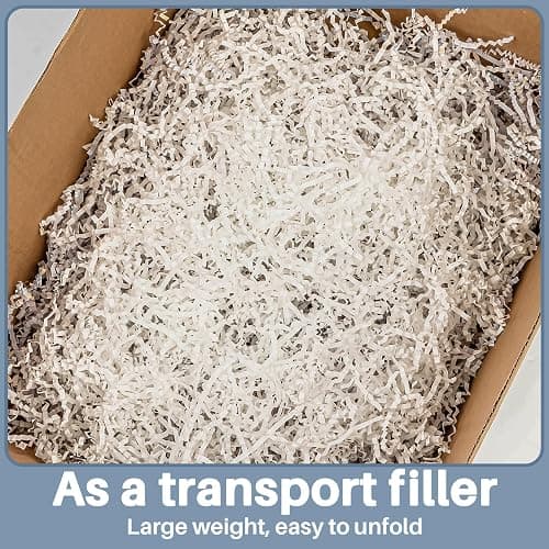 Sukh Crinkle Cut Paper Shreded - Mother's Day Paper Shred Filler as Confetti Paper Stuffing Baskets Filler for Cute Easter Wedding Birthday Decorative Craft Box Bags Wrapping Supplies 4.9OZ (White) thumbnail 7
