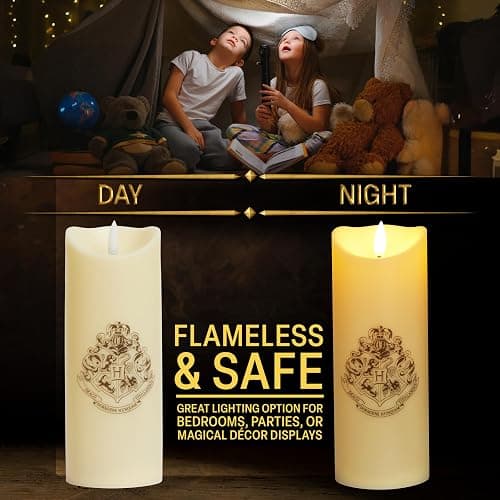 Harry Potter LED Candle with Wand Remote Control Hogwarts Crest Flameless Light for Kids 16ft Spell-Cast Range Room Decor Display Nightlight Gifts thumbnail 3