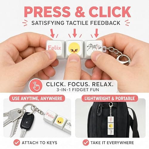 SKZOO 3-in-1 Finger Keyboard Fidget Toy Stress Relief Sensory Toy for Adults Creative Desk Toy for Focus and Relaxation (Yellow) thumbnail 4