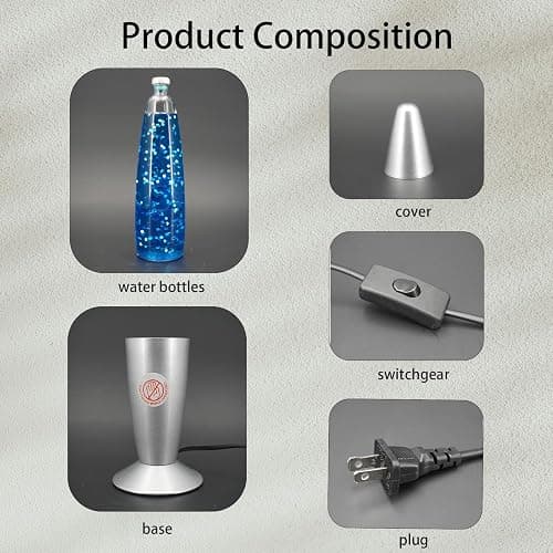 zhrisezlava 13IN Blue Glitter Lamp, Big Glitter Flow in Liquid Relaxing Motion Light, Home Decor Calming and Entertaining Lamp, Amazing Gifts for Adults (Glitter in Blue Water) thumbnail 4