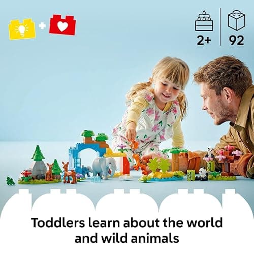 LEGO DUPLO Town 3 in 1 Wild Animal Families Building Toy Playset - Preschool Learning and Educational Toy for Toddlers, Boys and Girls, Ages 2+ - with 10 Animal Figures - Baby Gift Idea - 10446 thumbnail 2