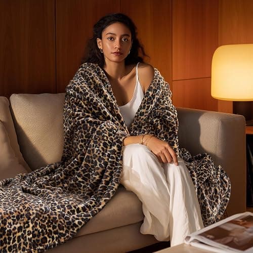 BEDELITE Fleece Blanket Soft Plush Throw for Couch Brown Leopard 50"x60" | Ultra Soft Fleece, Plush Microfiber, Lightweight Warmth, All Season Comfort, Cheetah Decor, Machine Washable, Couch Sofa Bed thumbnail 3