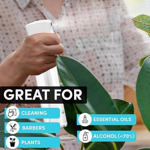 Hula Home Spray Bottle for Hair (10.1oz/300ml) - Powered by Flairosol® Spray Technology - Continuous Ultra Fine Mist Sprayer – For Hairstyling, Cleaning, Salons, Plants, Essential Oil & More - White thumbnail 6