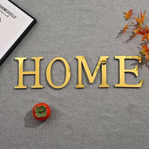 3D Gold Acrylic Letters DIY Wall Decorations, Self-Adhesive Alphabet Mirror Wall Stickers, Bubble Letter A to Z Home Decor Letter Sign Art Sticker Decal for DIY Home Decoration Light Gold (M) thumbnail 2