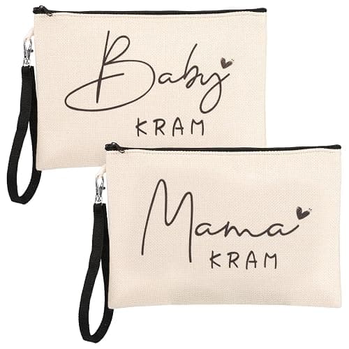 2 Stück Mama Geschenk zur Geburt,Baby Kram Kosmetiktasche Bag,Werdende Mama Geschenk,Mama Tasche mit Reißverschluss,Geschenke für Babyparty,Mutter Beutel für Mama Neue Mama Geschenke Mama zu Werden - Image 1
