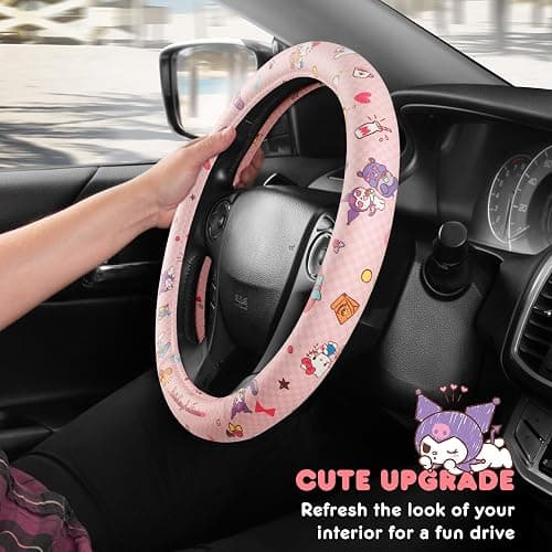 Hello Kitty and Friends Steering Wheel Cover, Universal Fit Cute Accessories for Women, Stylish Decor Gift Hello Accessories - Fits Standard Wheels 14.5"-15" thumbnail 6