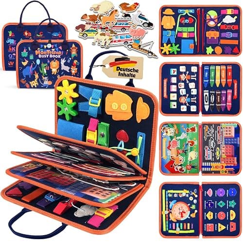 ZOOI Busy Board Montessori Spielzeug ab 1 Jahr, Busy Book Kinderspielzeug ab 1 2 3 Jahre, Baby Geschenk Spielzeug ab 1 2 3 Jahre, Einschulung Mädchen, Schultüte Füllung - Image 1