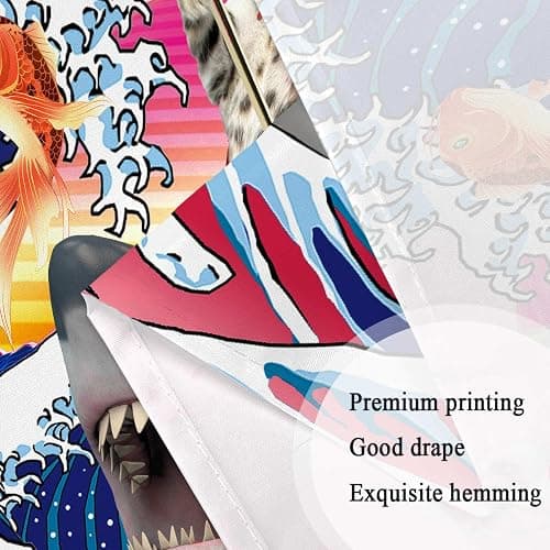 SAOLUIS Fun Cat Tapestry, Cute Cat Wall Art Tapestry Ocean Wave Theme Funny Tapestries for Kids, Japanese Style Wall Art for Bedroom Living Room Decor 60X40 Inch thumbnail 5