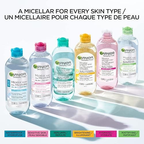 Garnier SkinActive Micellar Cleansing Water, For Waterproof Makeup, 3.4 Fl Oz thumbnail 8