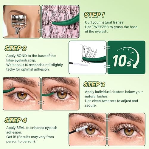 KEYYOU Lash Bond and Seal Cluster Lash Glue for Lash Clusters Strong Gentle Comfortable Bond and Seal Waterproof Mascara Wand Individual Lash Glue 5ml+5ml（Clear thumbnail 6