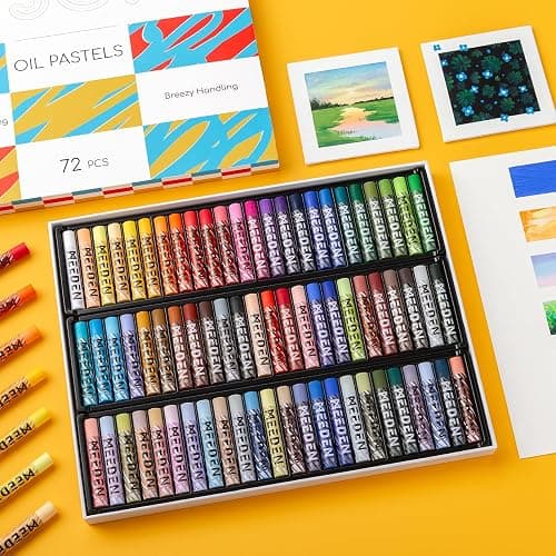 MEEDEN Soft Oil Pastels Set: 72 Vibrant Colors Oil Pastels for Artists Beginners Adults - Smooth Oil Pastel Crayons for Art Supplies, Painting, Drawing, Blending, Layering, Shading thumbnail 2