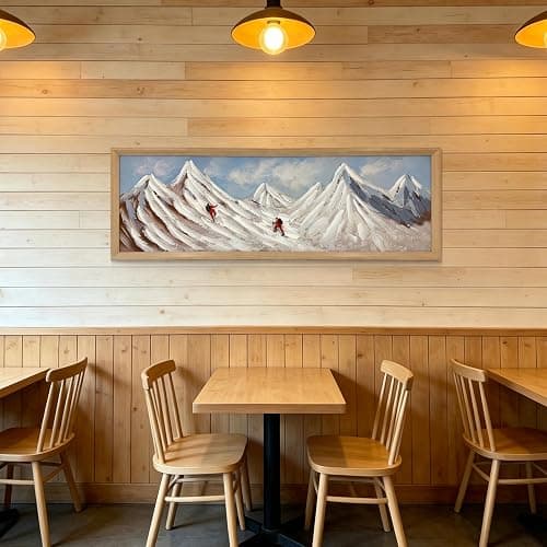 Framed Snow Mountain Wall Art, 12x36Inch | Ocean Snow Theme, Courage Inspire Decor, Hand-Painted 3D Textured Canvas, Ready to Hang, Tabletop or Wall thumbnail 7
