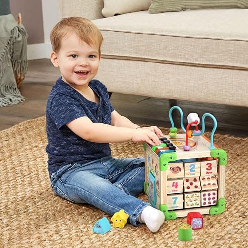 LeapFrog Touch and Learn Electronic Musical Light-Up Wooden Activity Cube Toy, Animal Themed, Ages 1 and Up thumbnail 6