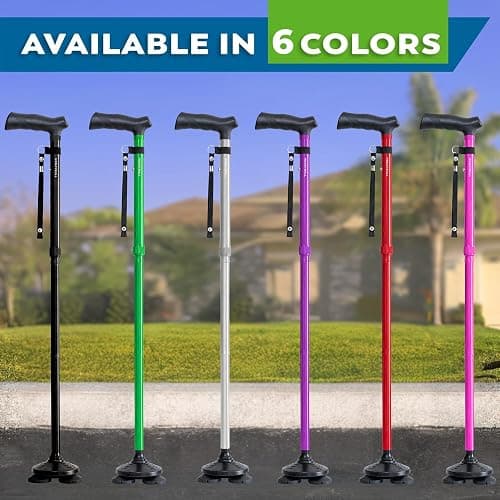 HONEYBULL Walking Cane for Men & Women, Foldable Free Standing Cane | Adjustable Height, Collapsible Design, Heavy-Duty, Pivot Base for Stable Support, Ergonomic Handle thumbnail 8