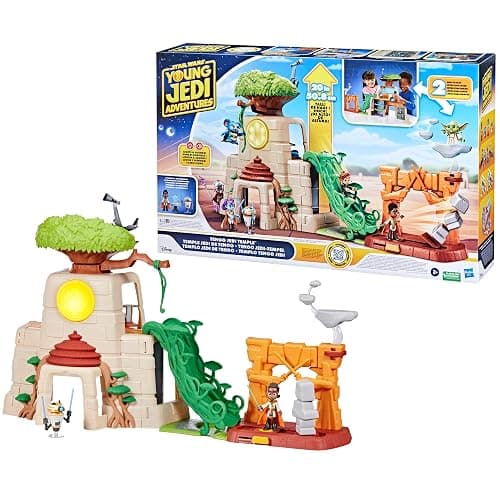 Star Wars: Young Jedi Adventures Tenoo Jedi Temple, 20-Inch-Tall Playset with Lights & Sounds, 2 Action Figures, Preschool Toys for 3 Year Old Boys & Girls & Up thumbnail 11