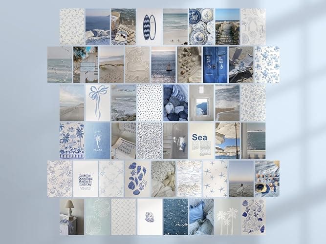 TwoDays Coastal Granddaughter Room Decor, Beachy Aesthetic Wall Collage Kit, Coastal Cowgirl Wall Art Prints for Teen Girls Bedroom, Beach Artwork. (Set of 50, 4" × 6") thumbnail 7