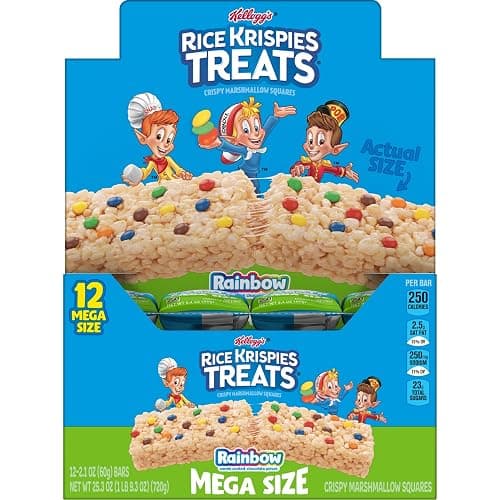 Rice Krispies Treats Mega Bars Large Marshmallow Snack Bars, Kids Snacks, Rainbow, 25.3oz Box (12 Bars) thumbnail 8