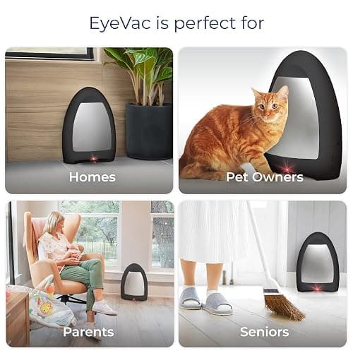 EyeVac Home Touchless Vacuum Automatic Dustpan - Great for Sweeping Pet Hair Food Dirt Kitchen - Ultra Fast & Powerful, No More Bending Down, Bagless, Corded, Automatic Sensor, 1000 Watt (Matte Black) thumbnail 5
