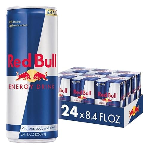 Red Bull Energy Drink with 80mg Caffeine plus Taurine & B Vitamins, 8.4 Fl Oz, 6 Packs of 4 Cans (Pack of 24) - Image 1