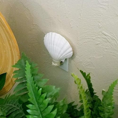 Tumbler Home Real Sea Shell Beach Night Light for Coastal Beach Home Decor | Seashell decor for beachy room or coastal bathroom thumbnail 6