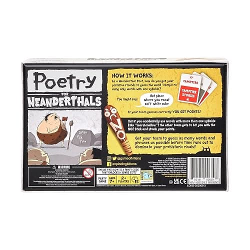 Exploding Kittens Poetry for Neanderthals 2+ Players - Ages 7+ - 15 Minutes to Play - Competitive Word Guessing Game - Party Game, Family Game Night, Kid and Adult Card Game thumbnail 6