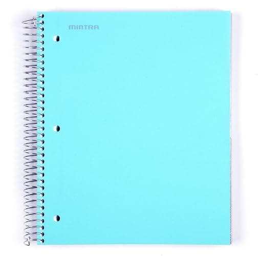 Mintra Office Durable Spiral Notebooks, 5 Subject (Teal, College Ruled 1pk) - Image 1