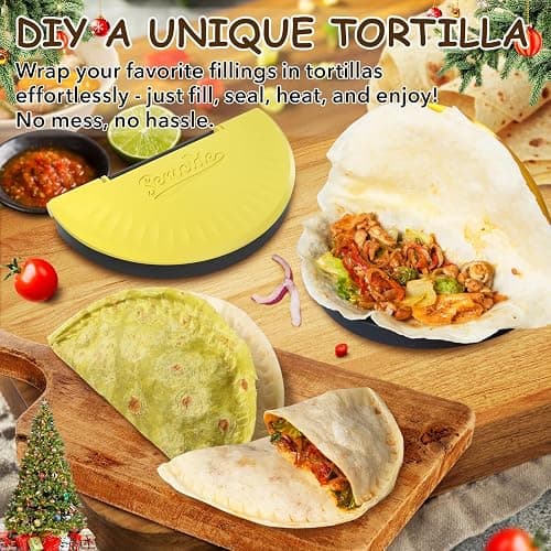 1Pack Tortilla Crimper, 10-12” Flour Tortilla Sealer | DIY Make Sealed Tacos, Quesadillas, Burritos & More | Tortilla Press for Christmas Party | BPA-Free, Dishwasher Safe, Tortilla Press Maker thumbnail 3