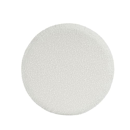 HomePop Upholstered Round Ottoman (No Lid, Seat Only) | HomePop Home Décor | Round Pouf Foot Rest – Cream Boucle thumbnail 7
