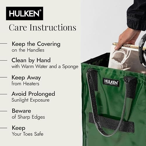 HULKEN - (Medium, Forest Green) Reusable Grocery Bag On Wheels, Shopping Trolley, Rolling Tote, Zipper Closure, Lightweight, Carries Up to 66 lb, Folds Flat, Unbreakable Handles - Medium - Forest Green thumbnail 5