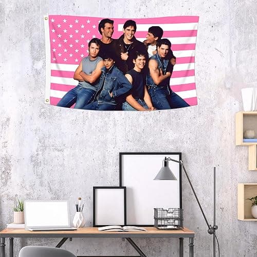 3x5 Foot The Outsiders Decorative Flag with 2 Brass Grommets for Indoor Outdoor, Double Stitched, Wall Hanging Tapestry Room Decor, College Dorm Decorations (PINK AMERICAN, 3x5 ft) - PINK AMERICAN - 3x5 ft thumbnail 2