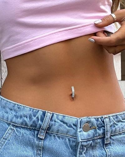 YADOCA 10Pcs 14G Bauchnabelpiercing für Damen Chirurgenstahl Rosa Blau Bauch Piercing CZ Schmetterling Schlange Clicker Nabel Ringe Körper Piercing Schmuck thumbnail 4